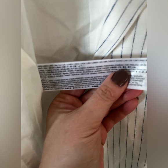 NWT Linen Mango White Pinstripe Blazer - Picture 7 of 7